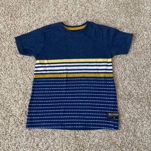 Billabong toddler boys blue yellow striped short sleeve t-shirt tee size 3T